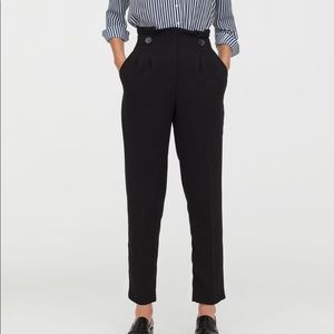 H&M High Waist Paper Bag Black Pants